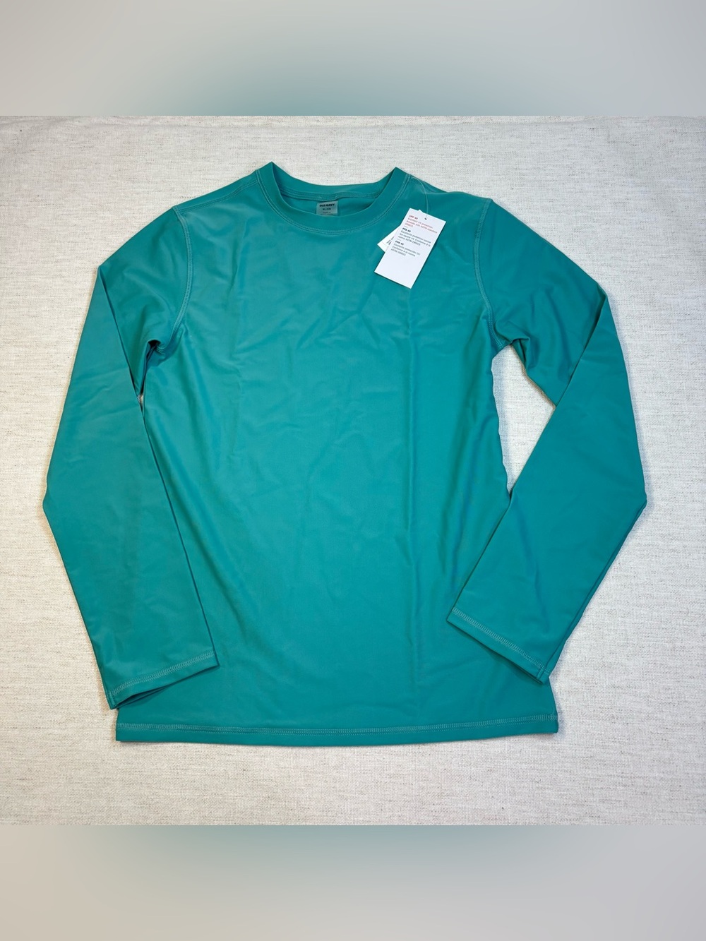 Old Navy boy’s size 12 long sleeve rashguard swim top UPF 40 in green